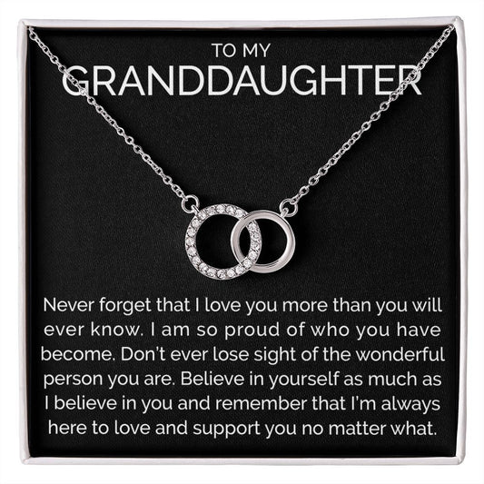 Meaningful To my granddaughter connected hoops necklace - Meaningful Cards
