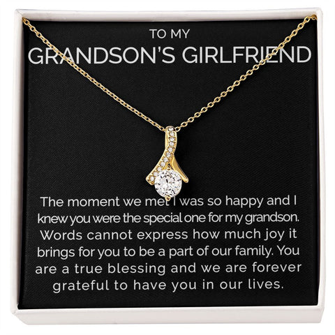 Meaningful To my grandsons girlfriend necklace with thoughtful message - Meaningful Cards