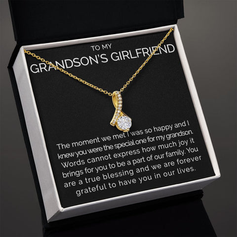 Meaningful To my grandsons girlfriend necklace with thoughtful message - Meaningful Cards