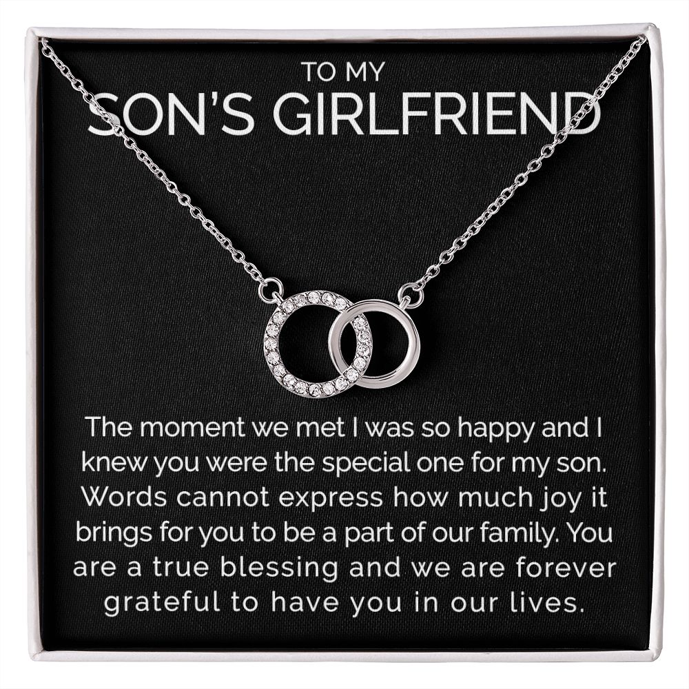 Meaningful To my sons girlfriend connected hoops necklace - Meaningful Cards