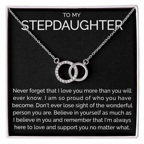 Meaningful To my stepdaughter connected hoops necklace - Meaningful Cards