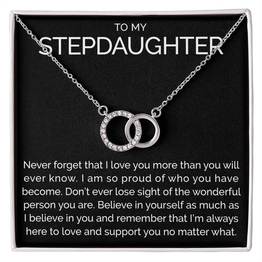 Meaningful To my stepdaughter connected hoops necklace - Meaningful Cards