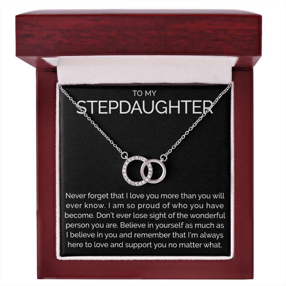 Meaningful To my stepdaughter connected hoops necklace - Meaningful Cards