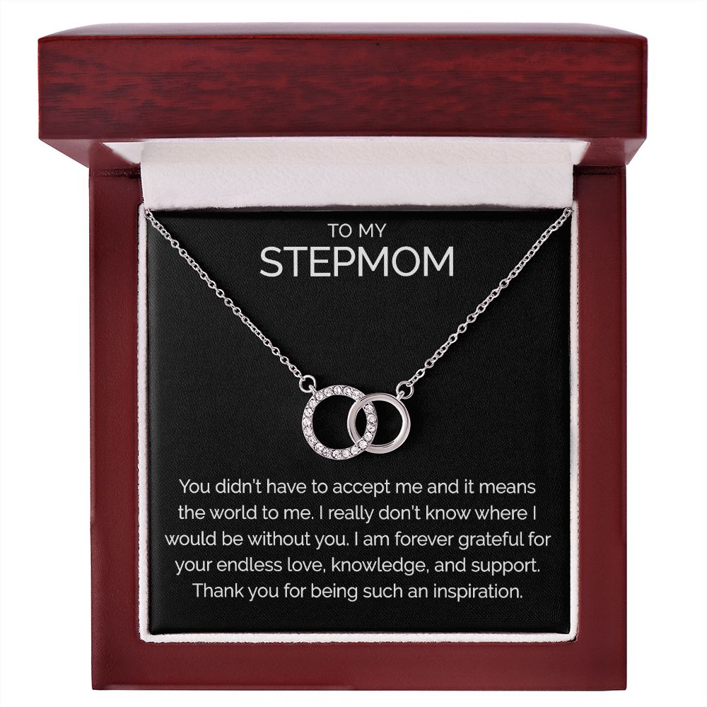 Meaningful To my stepmom connected hoops necklace - Meaningful Cards