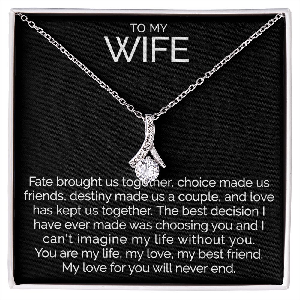 Meaningful To my wife necklace with thoughtful message - Meaningful Cards