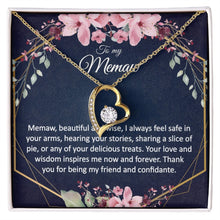 Memaw Gift - Heart Pendant CZ Necklace Minimalist Jewelry - Meaningful Cards