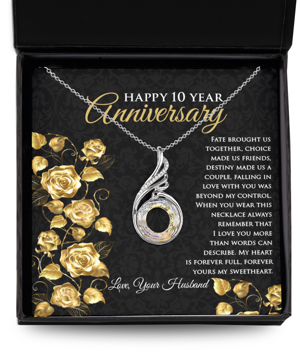 10th Anniversary Gift Sterling Silver Necklace for Her