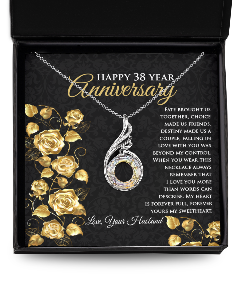 38th Anniversary Gift Sterling Silver Necklace for Her