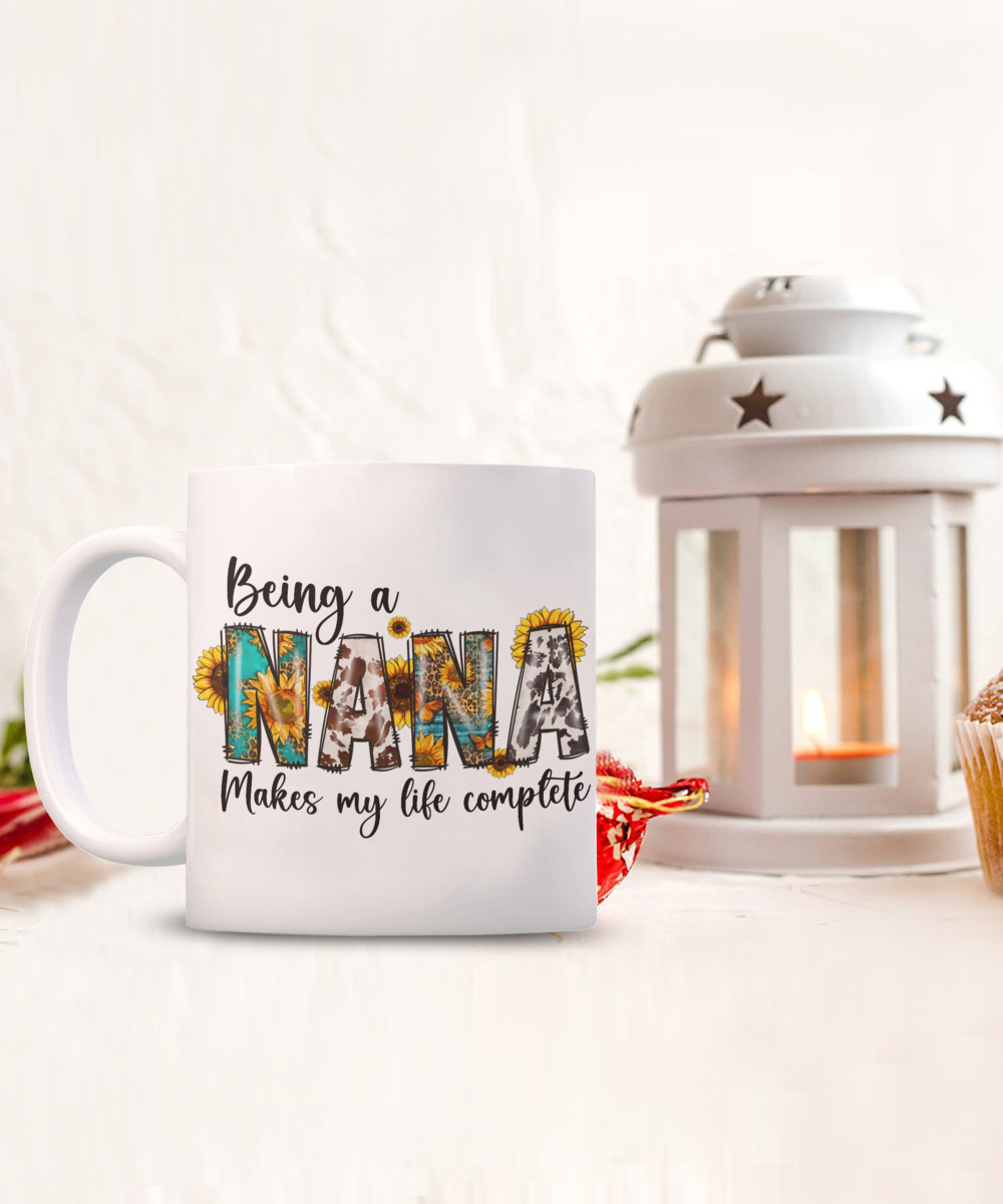 Being a nana makes my life complete coffee mug