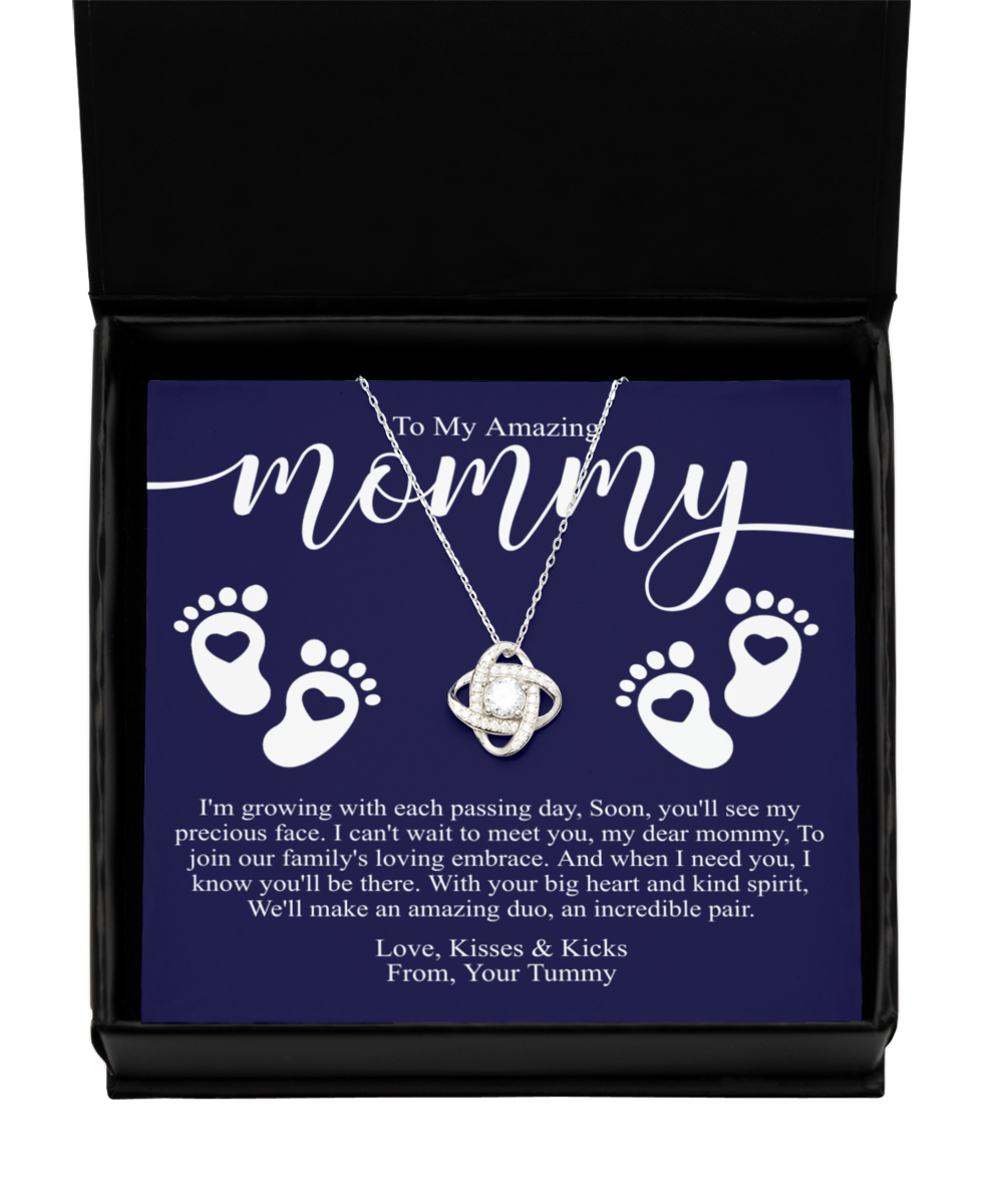Mommy to be gift silver necklace, pregnant wife