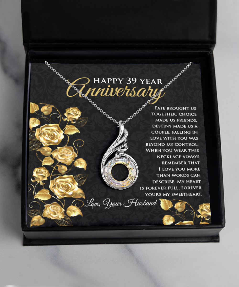 39th Anniversary Gift Sterling Silver Necklace for Her
