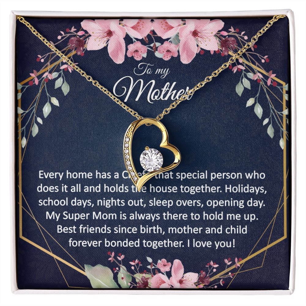 Mom Gift - Heart Pendant CZ Necklace Minimalist Jewelry - Meaningful Cards