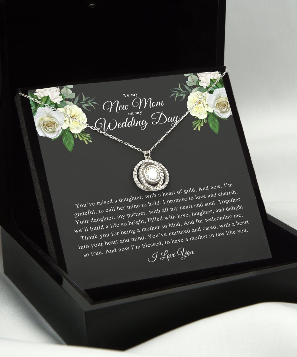 Mother of the bride gift from groom wedding day gift thank you for raising the woman of my dreams new mother-in-law sterling silver necklace - Meaningful Cards