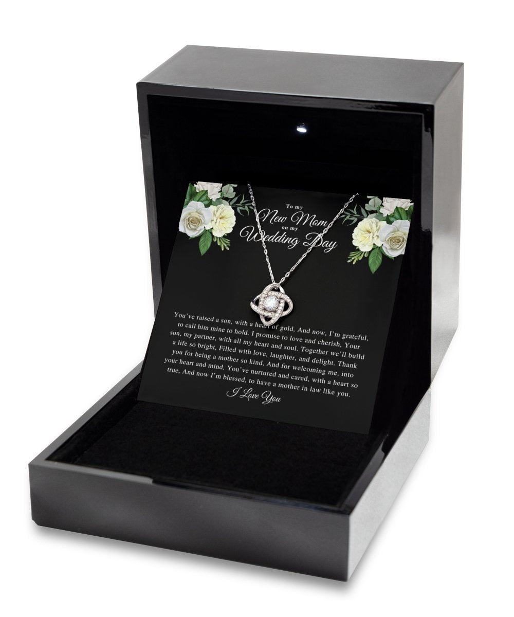 Mother of the groom gift from bride wedding day gift, thank you for raising the man of my dreams, new mother-in-law sterling silver necklace - Meaningful Cards