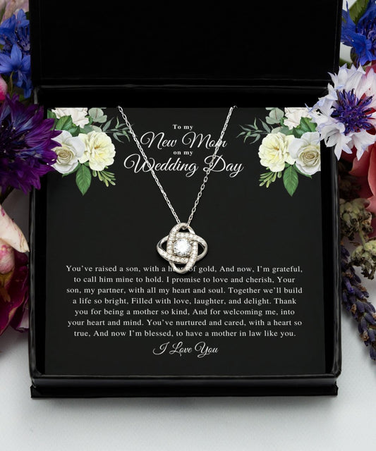 Mother of the groom gift from bride wedding day gift, thank you for raising the man of my dreams, new mother-in-law sterling silver necklace - Meaningful Cards
