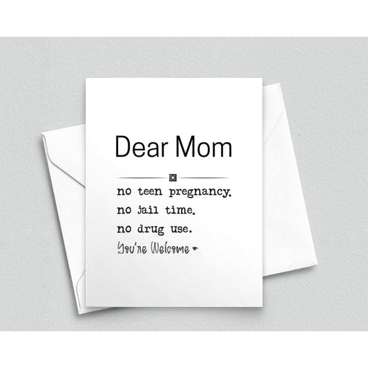 Dear Mom Funny Mother's Day & Birthday Card - Meaningful Cards