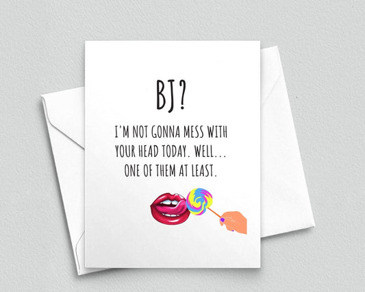 Naughty Blow Job Anniversary Birthday Card For Him - Meaningful Cards