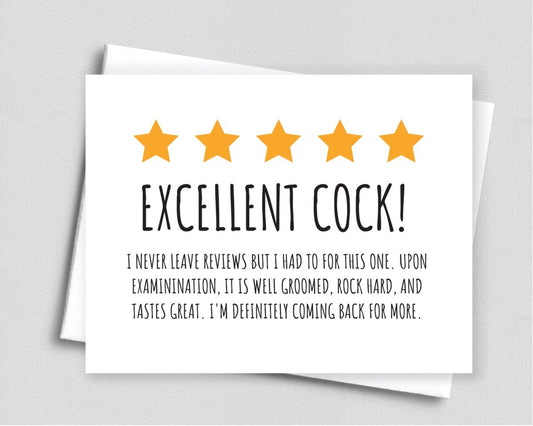 Naughty Cock 5 Stars Anniversary Birthday Card For Him - Meaningful Cards