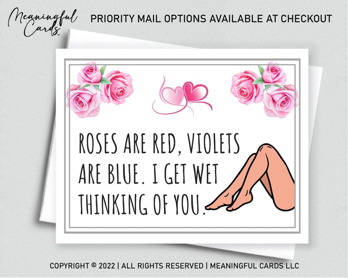 Naughty I Get Wet Anniversary Birthday Card For Him - Meaningful Cards