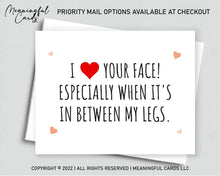 Naughty I Love Your Face Anniversary Birthday Card for Boyfriend Husband - Meaningful Cards