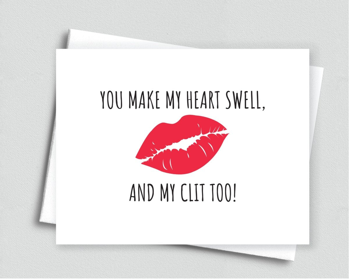 Naughty You Make My Heart Swell Anniversary Birthday Card Boyfriend Husband - Meaningful Cards