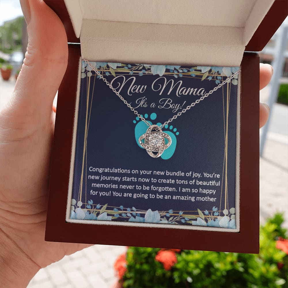 New Mom Necklace, It's a Boy - Meaningful Cards