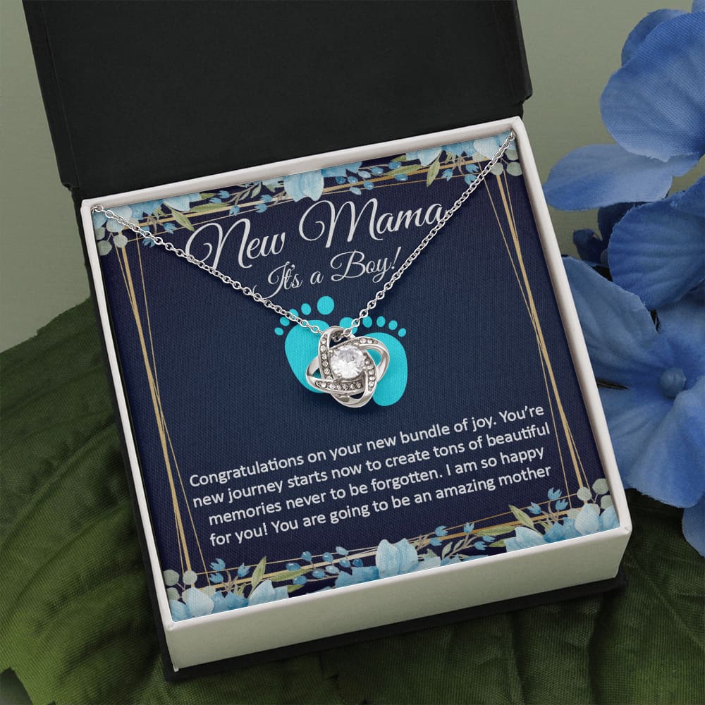 New Mom Necklace, It's a Boy - Meaningful Cards