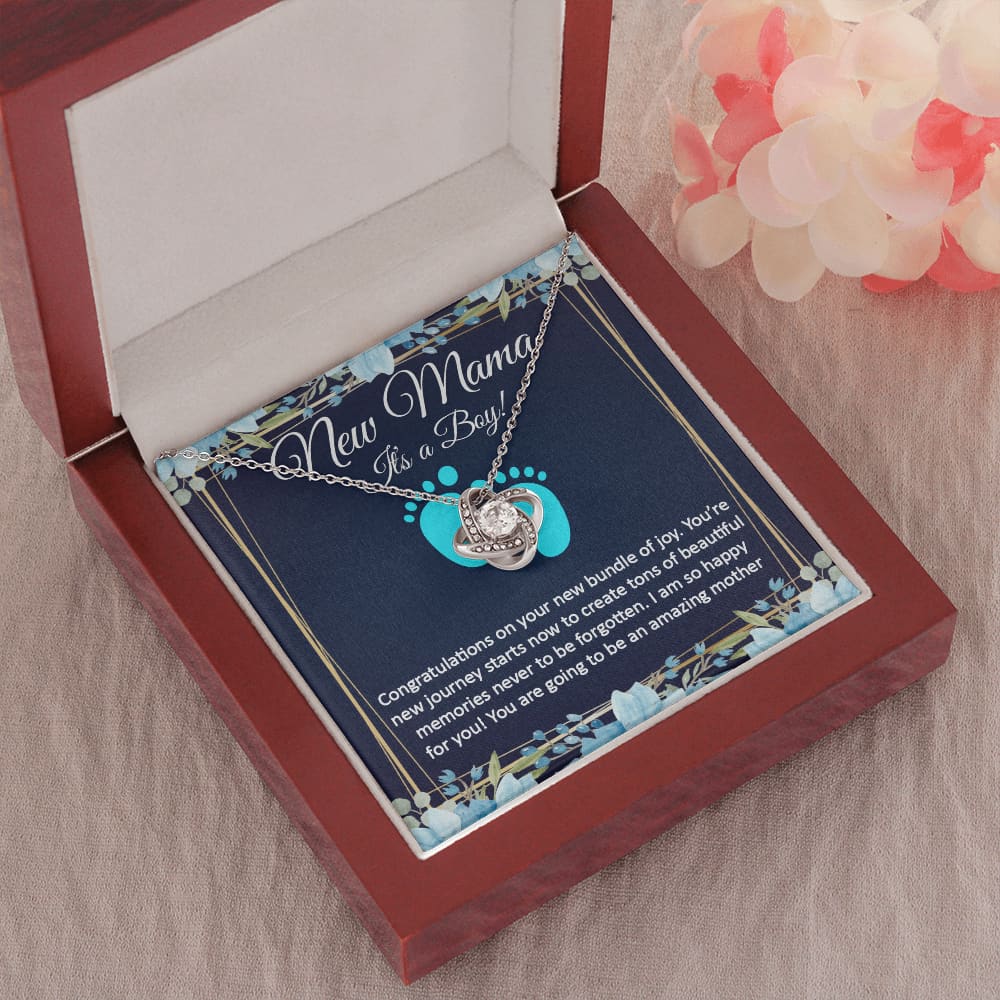 New Mom Necklace, It's a Boy - Meaningful Cards