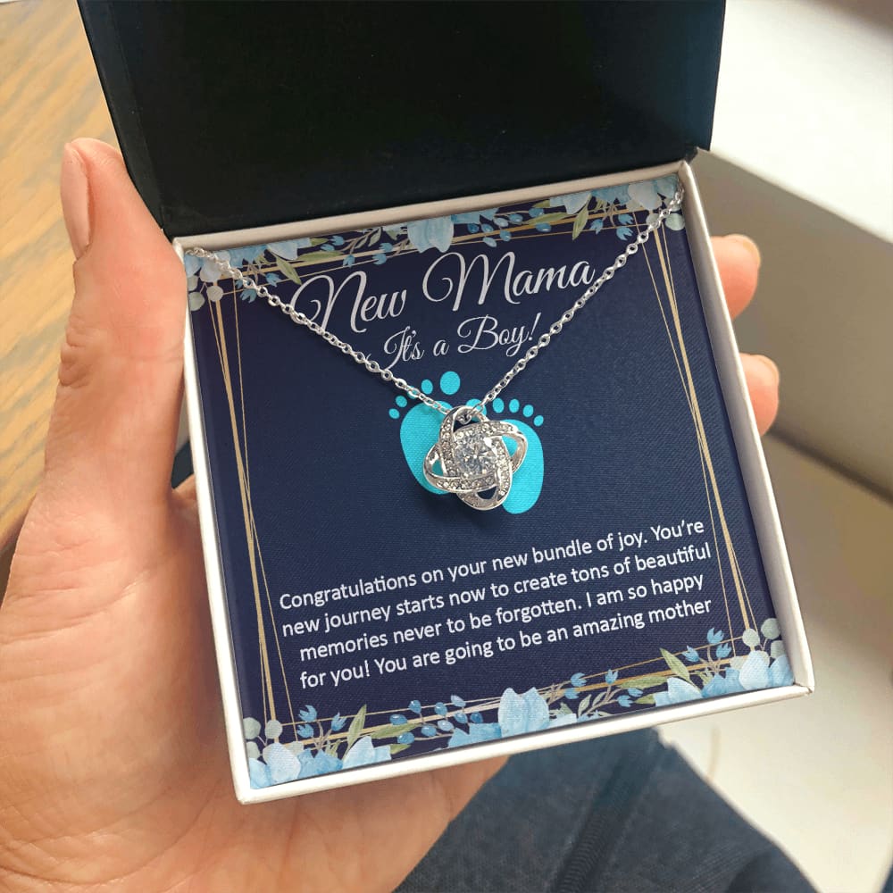 New Mom Necklace, It's a Boy - Meaningful Cards
