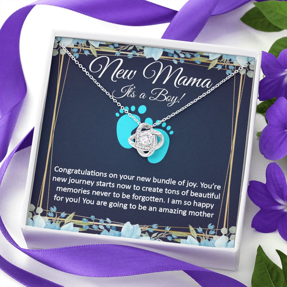New Mom Necklace, It's a Boy - Meaningful Cards