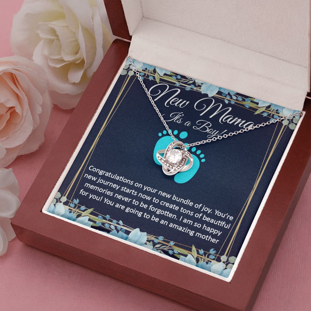 New Mom Necklace, It's a Boy - Meaningful Cards