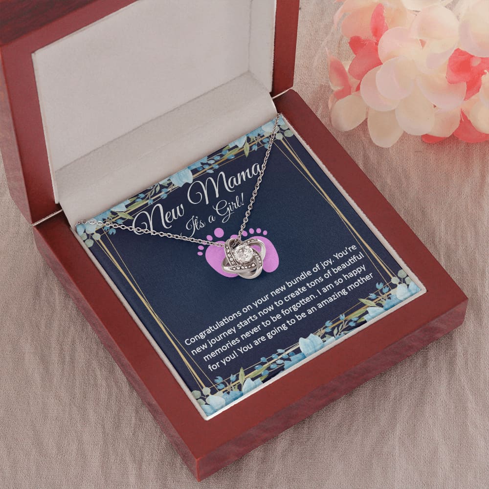 New Mom Necklace, It's a Girl - Meaningful Cards