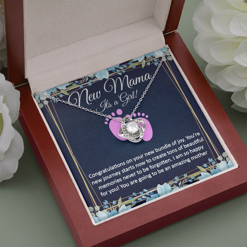 New Mom Necklace, It's a Girl - Meaningful Cards