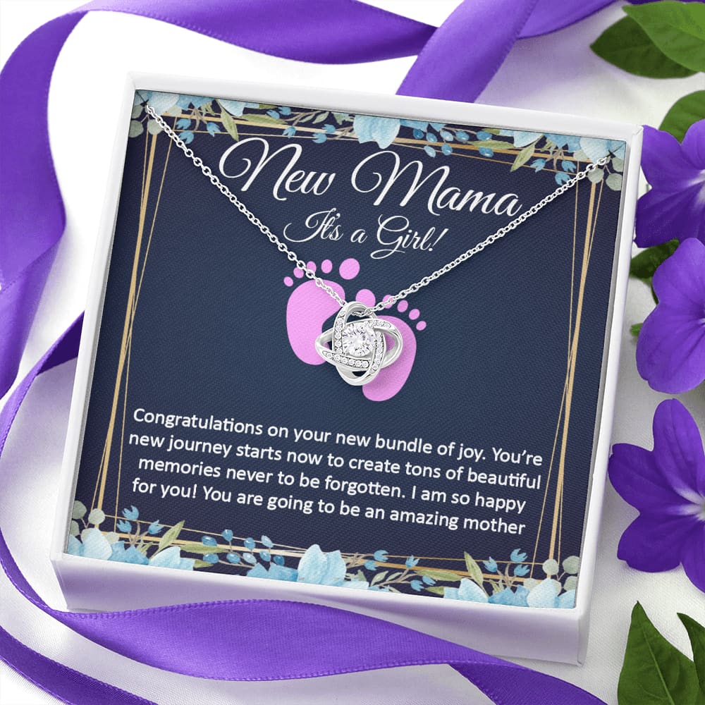 New Mom Necklace, It's a Girl - Meaningful Cards