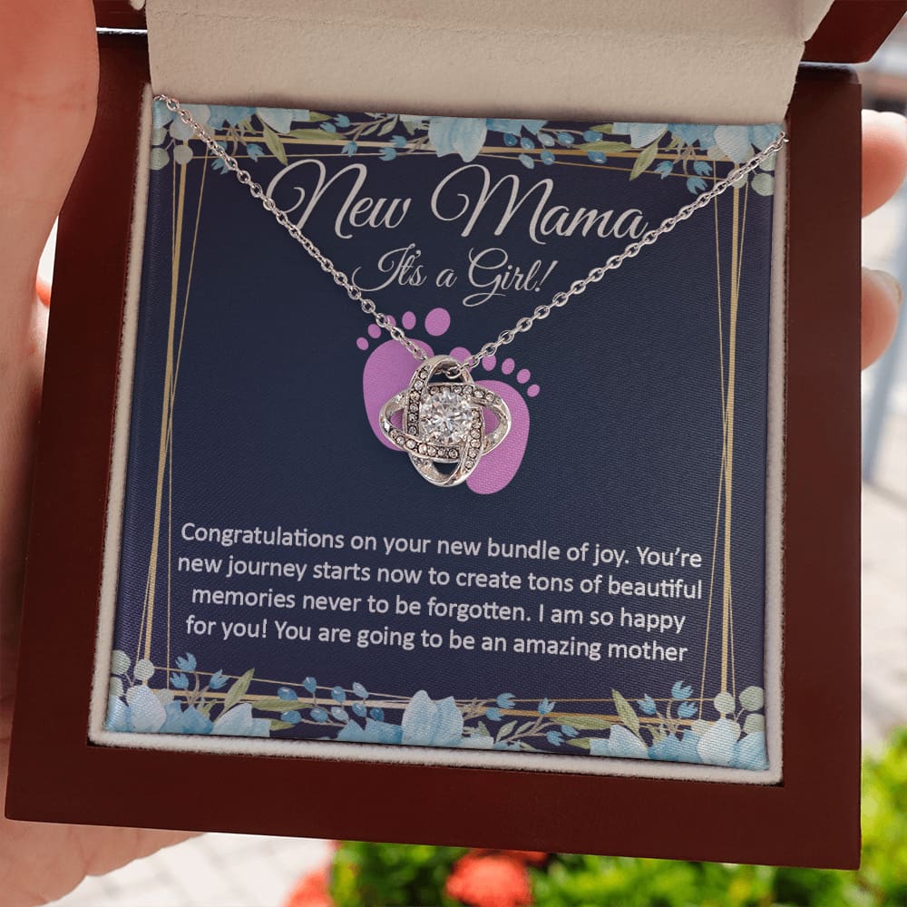 New Mom Necklace, It's a Girl - Meaningful Cards