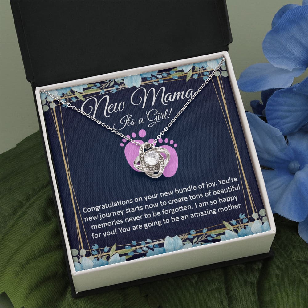 New Mom Necklace, It's a Girl - Meaningful Cards