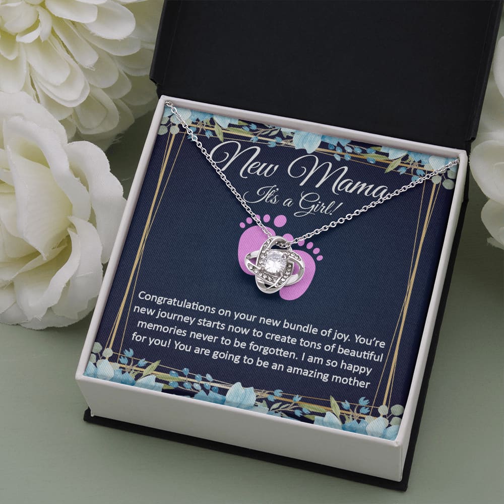 New Mom Necklace, It's a Girl - Meaningful Cards