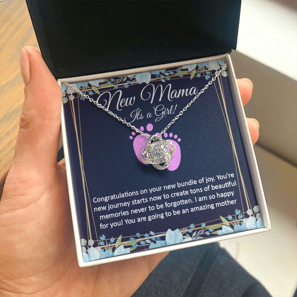 New Mom Necklace, It's a Girl - Meaningful Cards