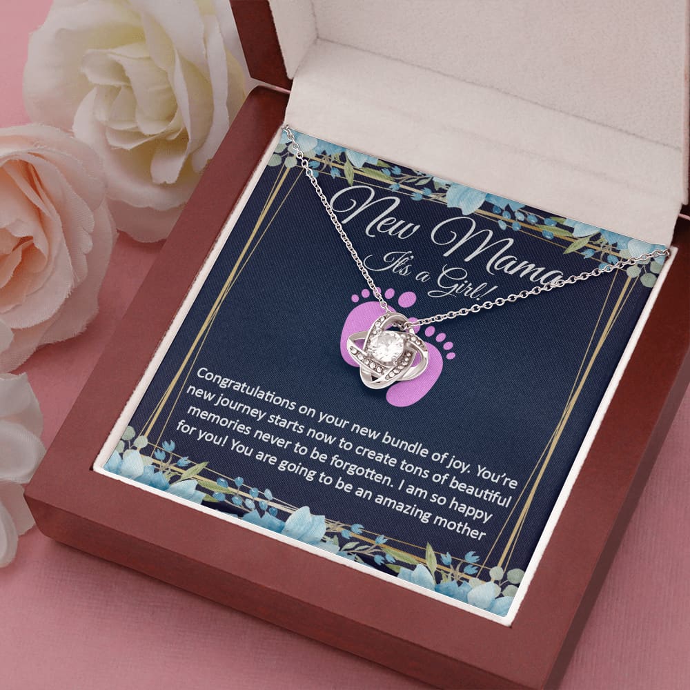 New Mom Necklace, It's a Girl - Meaningful Cards
