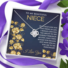 Love Knot Necklace with message for Niece - Meaningful Cards
