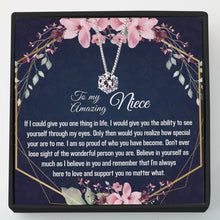Niece Gift - Dainty CZ Sterling Silver Necklace - Meaningful Cards
