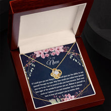 Niece Gift - Gold Pendant CZ Necklace 18k Gold Love Knot - Meaningful Cards