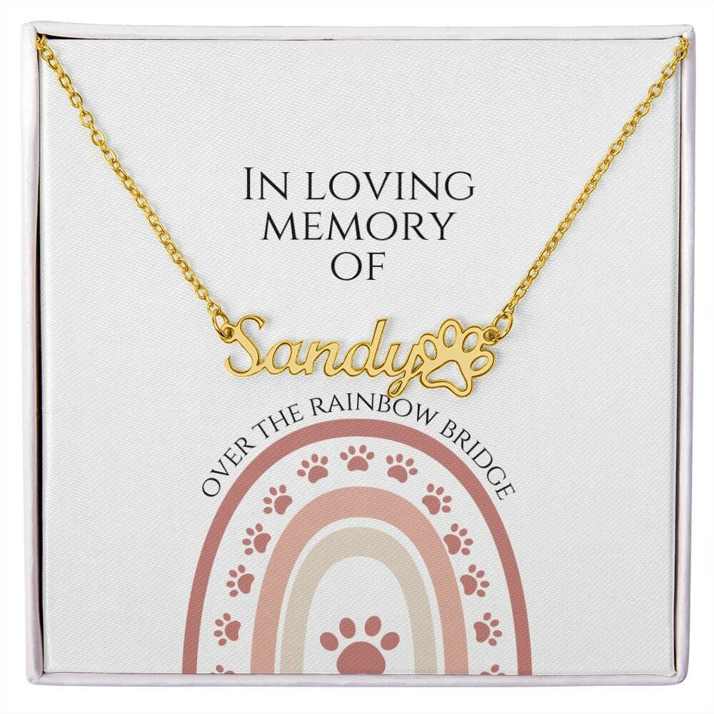 Personalized Dog Loss Gifts, Loss of Dog Jewelry Gifts, Dog Loss Sympathy Gifts, Dog Memorial Necklace, Rainbow Bridge Necklace Gifts - Meaningful Cards
