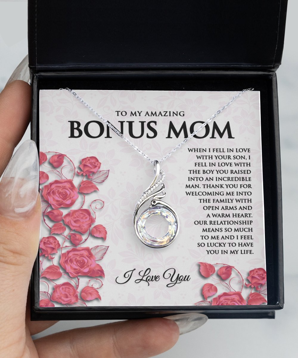 Personalized Gifts for Bonus Mom Solid Silver Necklace (NEW) - Meaningful Cards