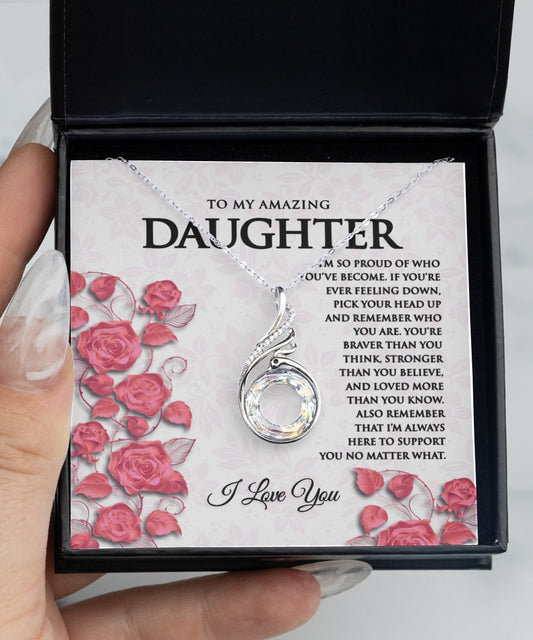 Personalized Gifts for my Daughter Solid Silver Necklace Jewelry - Meaningful Cards