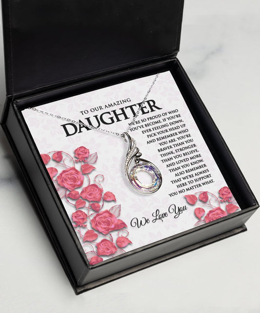 Personalized Gifts for our Daughter Solid Silver Necklace Jewelry - Meaningful Cards