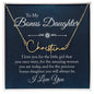 Personalized Name Necklace For Bonus Daughter - Name Plate Gift for Stepdaughter - Meaningful Cards