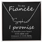Personalized Name Necklace for Fiancée with Thoughtful Message Card Jewelry Gift Box - Meaningful Cards