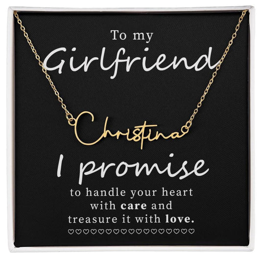 Personalized Name Necklace for Girlfriend with Thoughtful Message Card Jewelry Gift Box - Meaningful Cards