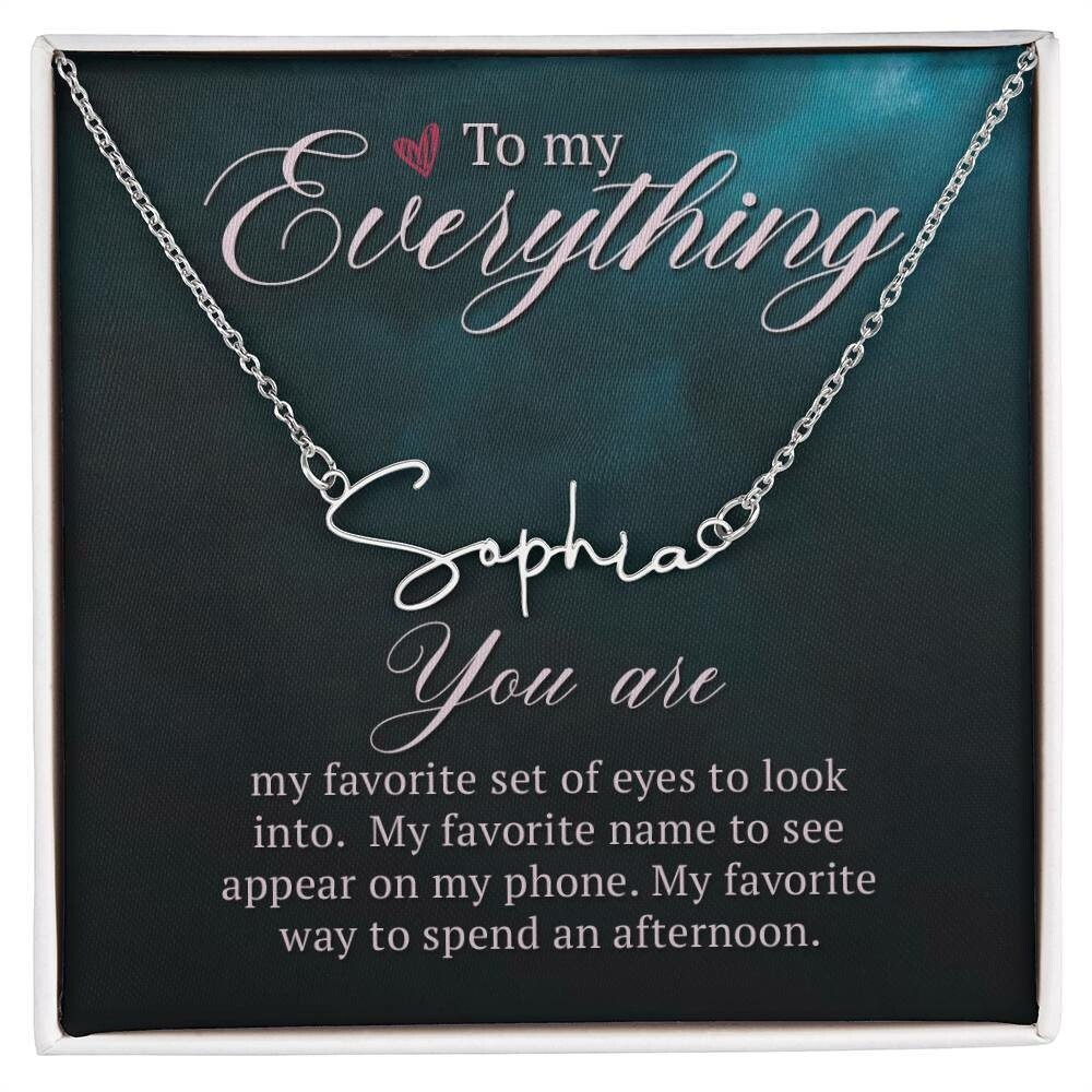 Personalized Name Necklace For Her, Perfect Gift for Her, Personalized Gift, To my Everything Romantic Gift - Meaningful Cards